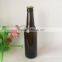 330ml amber empty glass beer bottle with crown cap