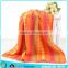 100% cotton super soft and good absorbant rosy color salon bath towel salon hair towel with satin stripe