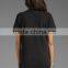 latest design women short sleeve 100% cotton black t-shirts (JX15803)