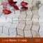 beige white Mixed marble mosaic tiles,natural fossil stone tile