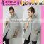 Fashion Gray Knitted Coat Ruffles Neck And Sleeves Knitted Coat