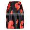 Fashion Women Ladies High Waist Slim Floral Pleated Party Midi Skirt