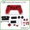 for PS4 chrome Front Back Housing Controller red Shell Polished Glossy Case Cover Controller Grip Handle (red color)