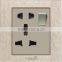 V7 Series 13A, 250Vmulti function double 2 pin 2-gang universal socket