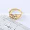 Bling bling AAA+ cubic zirconia ring triplex design CZ jewelry 18k yellow gold plated jewelry