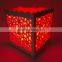 Wholesale Hot Sell Cube Hollow Out LED PVC Plastic Table Light With Round Pins Plug For Bedroom Decorating
