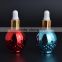New design UV gel colored empty glass dropper bottle 12ml essential oil glass bottle with childproof cap