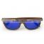 2017 New Arrival High Quality Blue Lens Ebony Wood Sunglasses With Engraved Logo