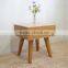 Home bamboo furniture living room corner sidetable with drawer