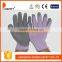 DDSAFETY High Quality 10 Gauge Foam Finished Latex Gloves Violet Knitted Gloves With Grey Latex With CE