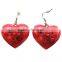 4th of July light up heart flag pierced led earrings