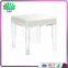 High Quality White Leather Cushion Stool Home Ottomans With Clear Acrylic Stool Legs