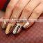 Fashion Finger Nail Ring Rhinestone Flower Crystal Nail