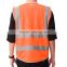 custom high visibility reflective work vest with pockets for running supplier