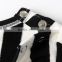 Sweet new born baby gift set black white striped baby romper set