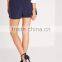 new style women fancy navy high waist pocket tailored shorts