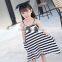 High quanlity mummy and daughter stripe clothes girls frocks designs wholesale new model western style dress