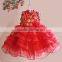 2016 Chinese flower pattern new year lace party flower baby girl dress for 2-8years girl