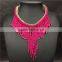  express tassel resin plastic beads multicolor statement necklace jewelry