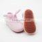 Pink fabric baby handmade non-slip sole baby Girls shoes