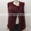 YR1028 Latest Style Cropped Hand Knitted Real Rabbit Fur Vest Top Quality Fur Waistcoat