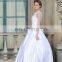 ED New Collected Bateau Beaded Crystal Lace Ball Gown Women Wedding Dress