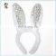 Easter White Fur Sparkle Bling Rabbit Bunny Ear Party Headbands HPC-0702