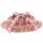 2016 Spring Style Fashion Red Rainbow Tutu Skirt With Green Ribbon