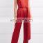 Fashion Women Spaghetti Strap Red Satin Jumpsuit Pants Romper Outfit