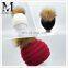 CC Beanie Hat With Real Raccoon Fur Bobble Customized Kids Hats Children Beanie