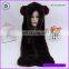 Fur hoods Plain Polyester Scarf With Pocket Gloves