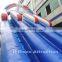 Blue double side inflatable slide with mesh