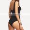MIKA72021 Summer Cheap Sexy Black Lace-up Front Sleeveless Bodysuit For women