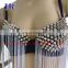 Egyptian style sexy belly dance bra with gold and silver rivet and metal tassel decoration YD-003#