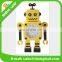 Steel robot small alarm clock Metal deformation creative clock Eyes shine