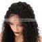 Peruvian lace front wigs kinky curl human hair lace wig