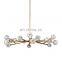 modern beautiful home decor e27 white crystal ceiling pendant light with gold frame