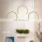 Simple line aluminum home decoration lighting hotel chandelier energy-saving dining room lamp