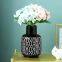 Ancident Retro Black And White Circle Big Ceramic Flower Vase, Home Art Soft Decor