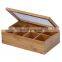 Popular wooden tea coffee chest gift box with 8 compartments