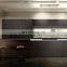 Handle free modern design black matt finish lacquer kitchen cabinet with marble counter island