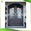 security arch top double wrought iron glass patio wine cellar doors