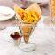 French Fry Stand French Fry Chips Metal Spiral Cone Basket Holder for Fries Fish and Chips and Sauce Dippers