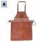 High Black Fitting Matching Stitching Fashion Style Wholesale Cooking Genuine Leather Apron at Competitive Price