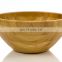 Biodegradable antique natural bamboo fiber wooden salad mask fruit round yellow rice bowl with fork and spoon set