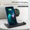 Dual 15W Foldable Fast Wireless Charger Wireless Charging Stand 3 in 1 For iPhone iWatch Airpods