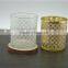 gold printed web design glass jars for candle making / spray white glass votive holders