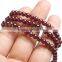 Wholesale Natural Wine Red Garnet Beads Silver Bracelet