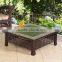 Natural Slate Tile Square Wood Burning Fire Pit Table