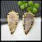 LFD-0074P ~ Wholesale Jasper Druzy Pendant Bead Fashion Charm Arrowhead Gold Plated Necklace Pendant Jewelry Making